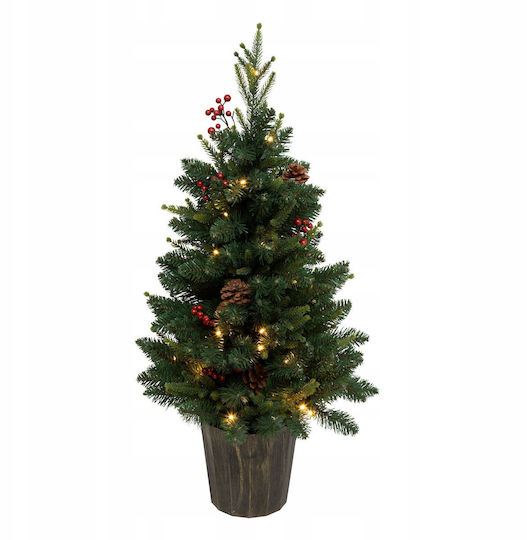 Illuminated Christmas Decorative Plastic Tree 90 cm Battery Operated White