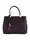 Burgunderrote Damen-Schultertasche aus Leder