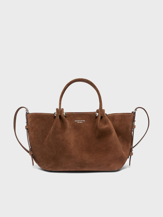 Damen-Tote-Tasche aus Wildleder im Set Chocolate