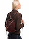 Burgunderrote Damen Schulter- / Rucksacktasche aus Leder