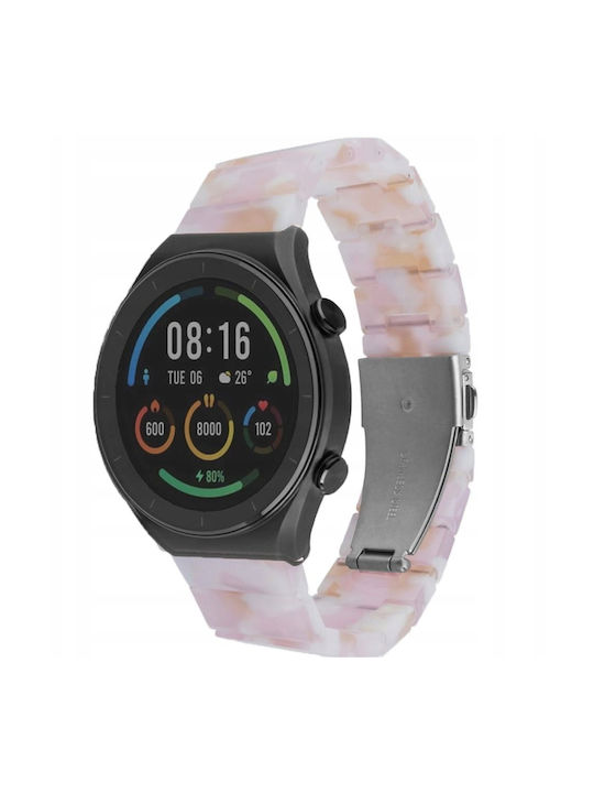 Σταθερό Λουράκι Ρητίνης Λουράκι Smartwatch 18 Mm Γρήγορο Κούμπωμα Ροζ Καραμέλας