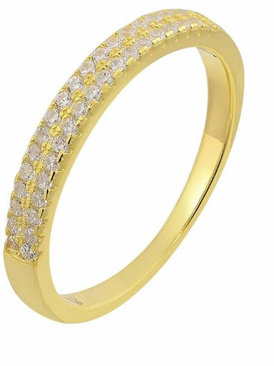 Prince Silvero Women's Zircon Ring in Gold-Plated Silver