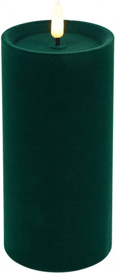 LED-Weihnachtskerze 013.840005 7,5 x 15 cm Grün