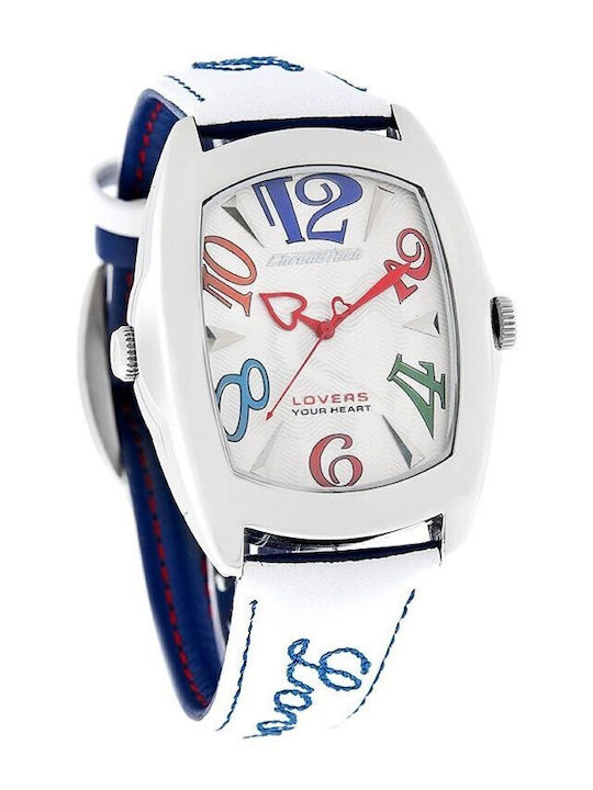 Chronotech Ανδρικό Ρολόι 40mm Μπαταρίας με Λευκ...