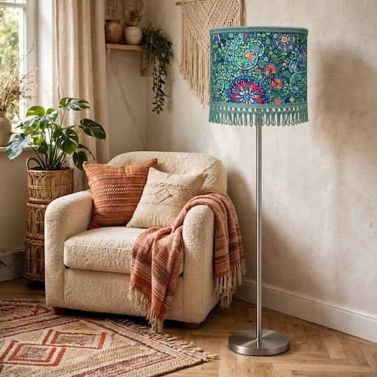 Oxygen Green Vitr Floor Lamp with E27 Bulb Holder Green