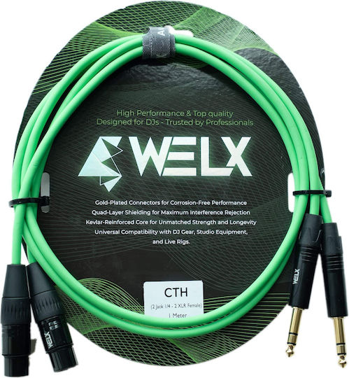 Welx XLR кабел с мъжки конектор – черен, 1 м WELX2fhv41wm