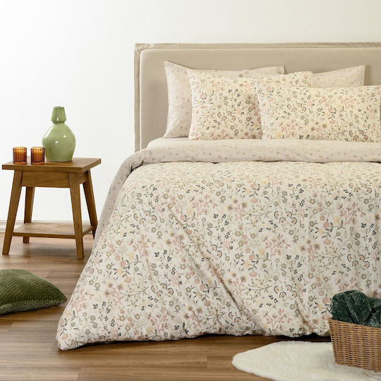 Melinen Double Quilt with Hollowfiber Filling 240x240 cm Ultra Augusta Ecru/Beige 350 GSM