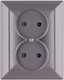 Abex Double Power Socket Gray