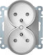 Schneider Electric Double Power Socket Gray