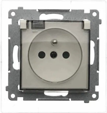 Kontakt-Simon Single Recessed Waterproof Power Socket with Transparent Cover