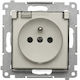 Kontakt-Simon Single Recessed Power Socket with Transparent Cover