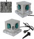 Yato Double External Power Socket with Key, Lid and Switch, Grey