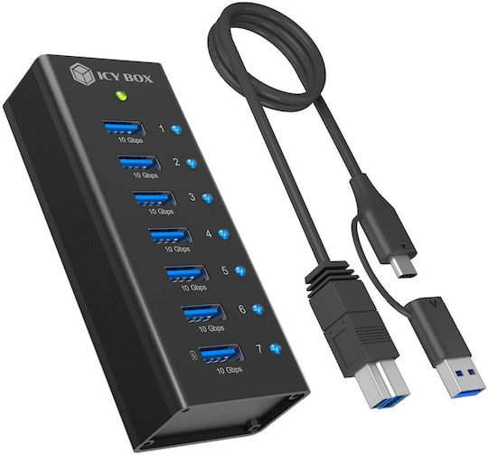 Icy Box 10-Port USB 3.2 Hub with USB-A Connection