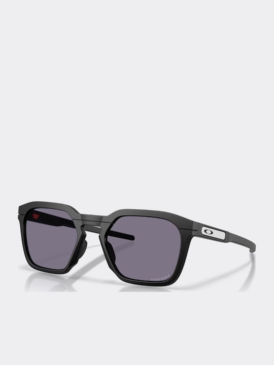 Hstn Sq 2.0 Unisex Sunglasses with Black Horn-Rimmed Frame and Grey Lens