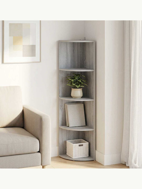 Corner Bookcase Grey Sonoma 31.5x31x130 cm