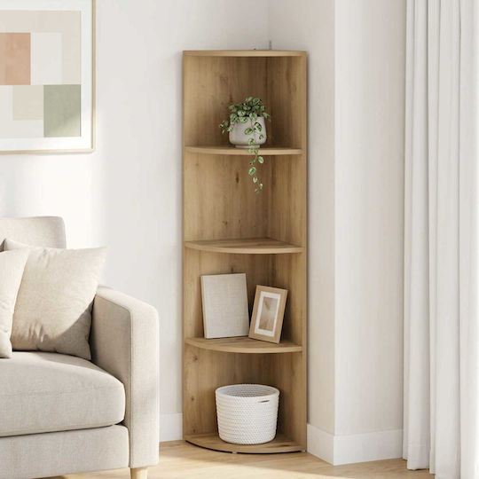 Corner Bookcase Artisan Oak 31.5x31x130 cm