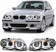 Φανάρια Angel Eyes Εμπρός 2 Halo Rims 3d Bmw Σειρά Ε46 Sedan 2001-2004 Χρώμια Lpbm95