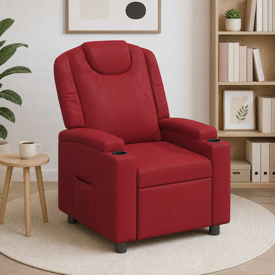 Relax Armchair with Footstool Red 75x95x106cm
