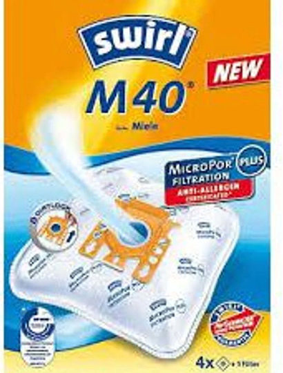 Swirl M 40 M Σακούλες Σκούπας 4τμχ Συμβατή με Σκούπα Miele / Human / Total