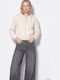 Women's Sweatshirt Cardigan White