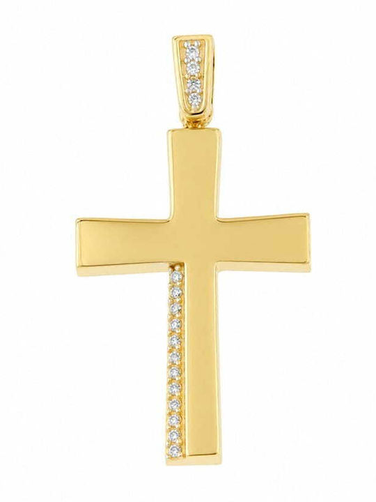 Eforo Damen-Goldkreuz 14 Karat ohne Kette