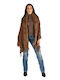 Women's Brown Furry Neck Warmer Scarf