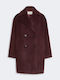 Wool Women's Coat Burgundy