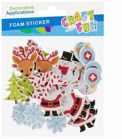 Craft with Fun Χριστουγεννιάτικα Αυτοκόλλητα με Σχέδιο Δέντρου 12τμχ