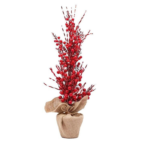 Natural-Looking Christmas Decorative Tree 63 cm Red