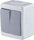 PAWBOL Waterproof Recessed Single Wall Switch Without Frame Grey