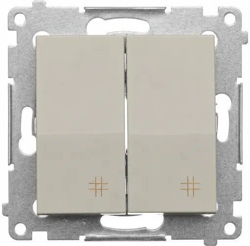 Kontakt-Simon Recessed Double Wall Switch Without Frame Medium