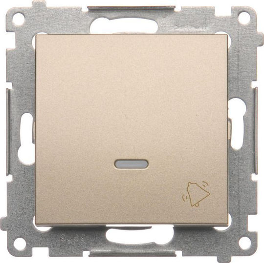 Kontakt-Simon Recessed Wall Switch Without Frame Gold