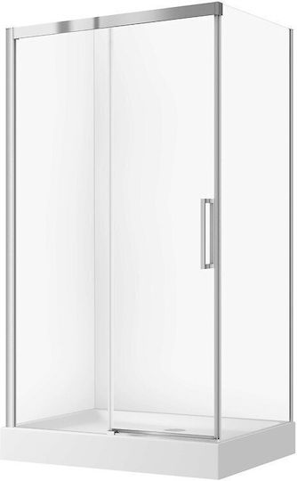 Cersanit Shower Cabin with Sliding Door 120x90x200cm Chrome
