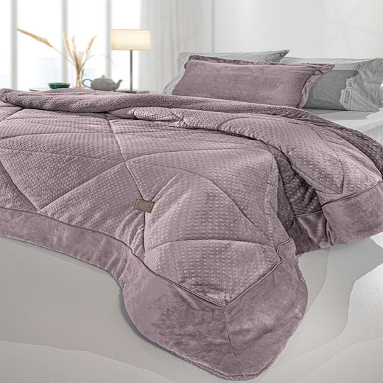 Guy Laroche King-Size Sherpa Comforter 220x240cm Prellude Amethyst