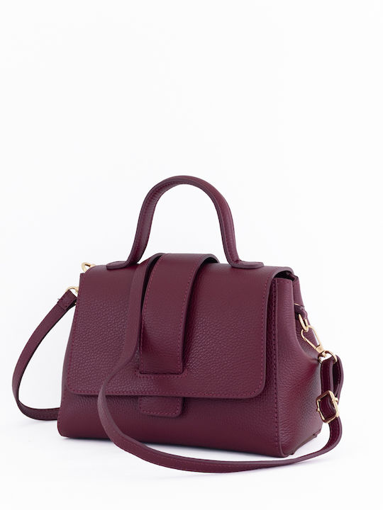 Burgundy Leather Women's Shoulder Bag