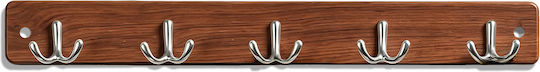 Frans Wall Hanger No. 5 Wooden 10 Hooks Brown