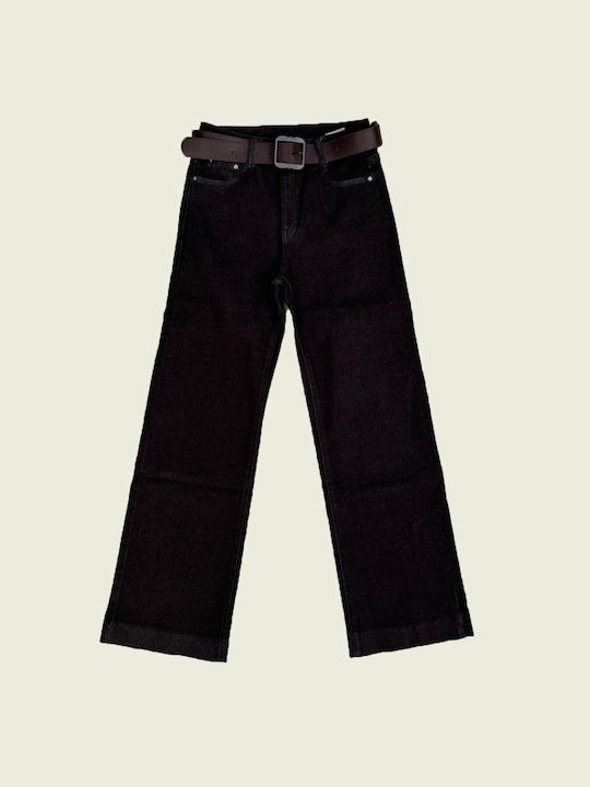 High Rise Women's Straight Leg Brown Jeans