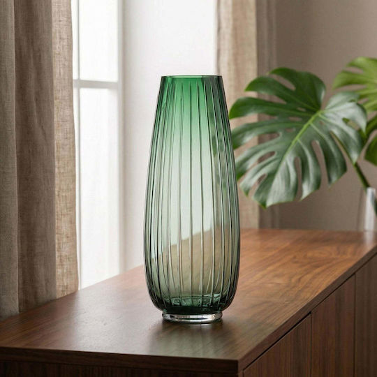 Zwiesel Glas Crystal Green Vase 16.5x16.5xH41cm