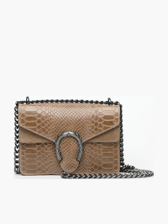 Papageorgiou Leather Women's Shoulder Bag Suede Brown