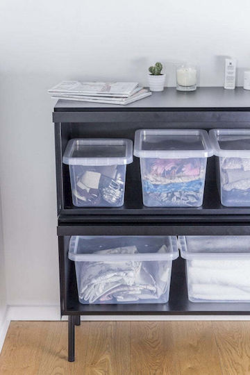 Okko Plastic Storage Box with Transparent Lid 28.5x38x21.7cm