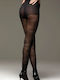 Netzstrumpfhose für Damen 40 Den Schwarz Floral