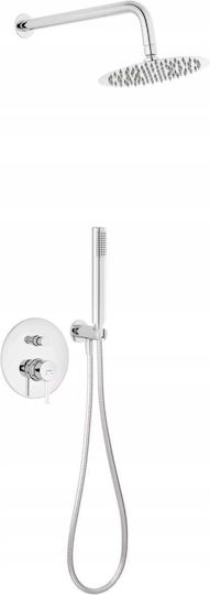 Ferro Built-in Mixer & Shower Head Set for Shower Silver