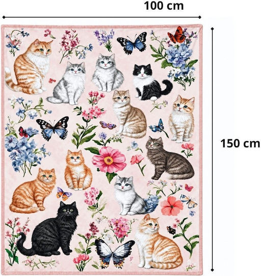 Lean Toys Single Blanket 150x100cm Multicoloured