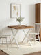 Square Dining Table Solid Wood & Metal Brown 70x70x75 cm