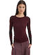 Sunset! Women's Long-Sleeve Burgundy Top