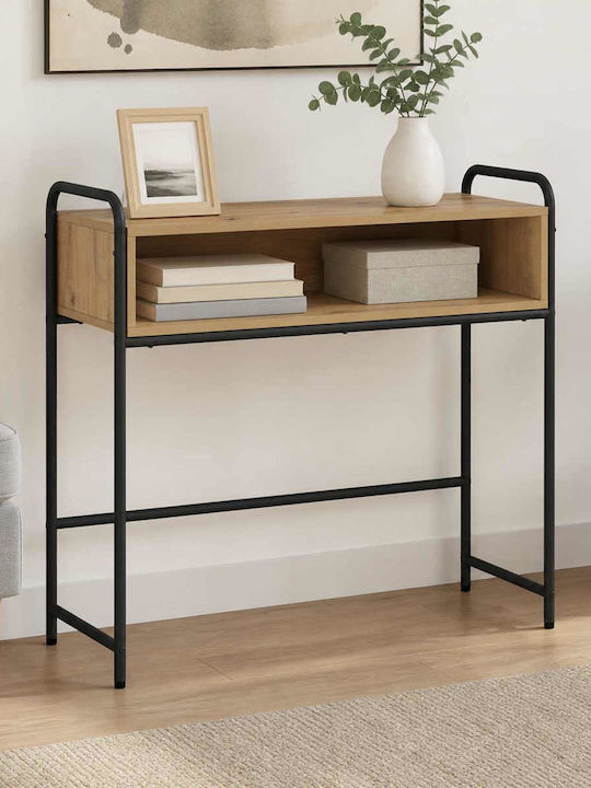 Konsolentisch aus Holz und Metall Eiche L90xB33...