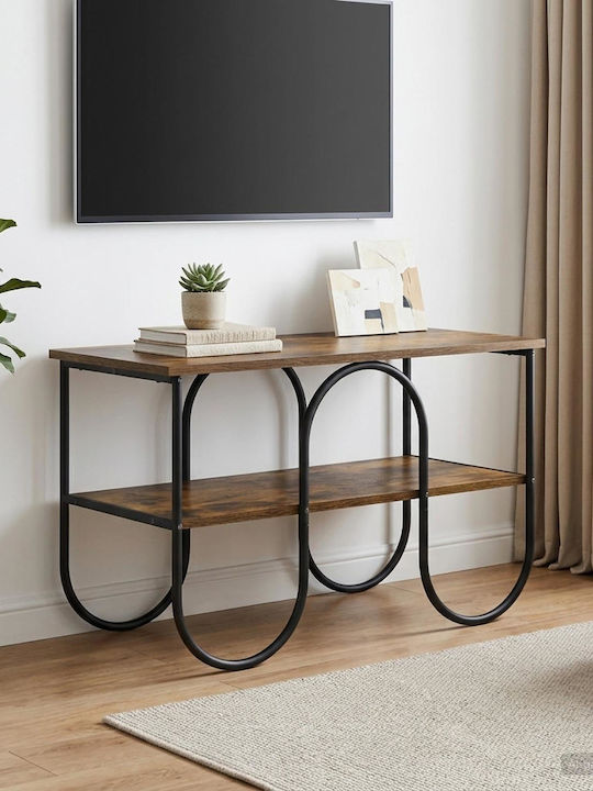 TV Stand Metal & Wood Brown W80xD40xH50cm