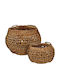 JK Home Decoration Set of Decorative Wicker Baskets Light Blue 2 Pieces