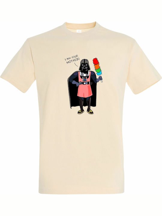 Унисекс тениска „I Am Your Mother Funny Darth Vader Star Wars“ в кремав цвят