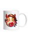 A Mare Giving a Little Kiss, Happiness, Valentine's Day, Love, Affection, Gesture Ceramic White Mug 330ml (Personalized)